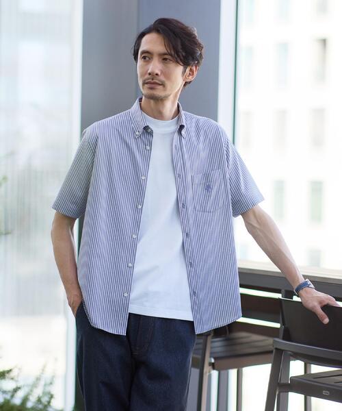 セール】【接触冷感】ジャージストライプ シャツ（ビジネスシャツ