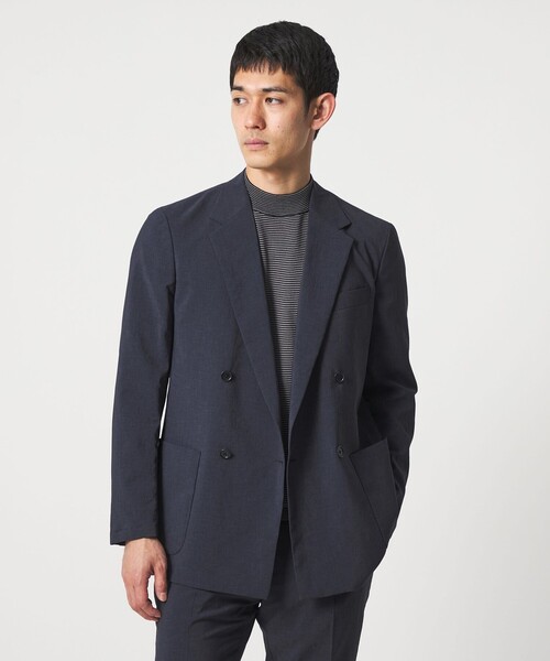UNITED ARROWS(ユナイテッドアローズ)の「ポリエステル T&T ダブル 4ボタン テーラードジャケット UA COZY ウォッシャブル ヨコストレッチ(テーラードジャケット・メンズ・ネイビー・XXL/XL/S/L/M)」の2枚目の写真