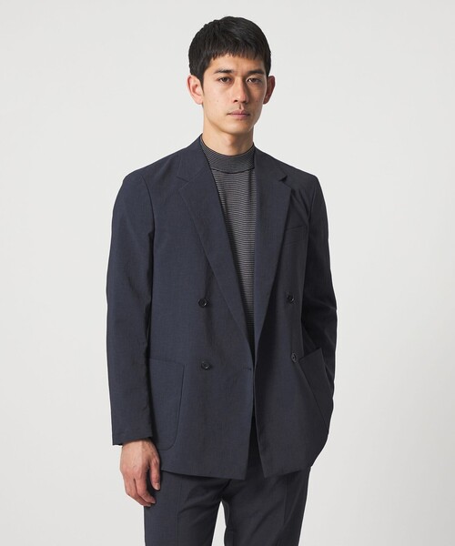 UNITED ARROWS(ユナイテッドアローズ)の「ポリエステル T&T ダブル 4ボタン テーラードジャケット UA COZY ウォッシャブル ヨコストレッチ(テーラードジャケット・メンズ・ネイビー・XXL/XL/S/L/M)」の1枚目の写真