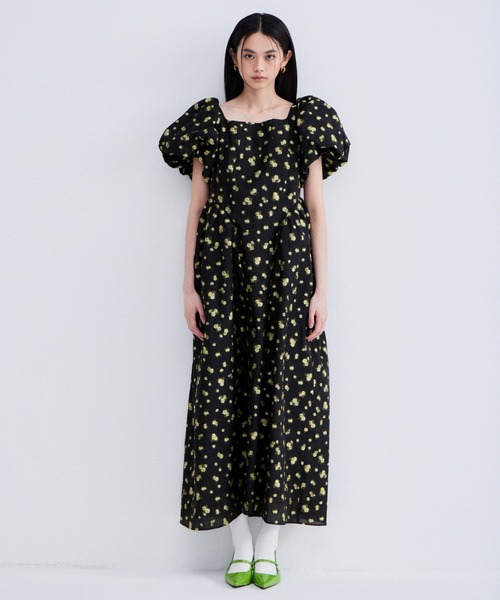 ANDRESD(アンドレスド)の「フラワージャガードフォルムドレス / flower jacquard forme dress(ドレス・レディース・ブラック×グレー/ホワイト×イエロー/ブラック×イエロー・MT/M/S)」の11枚目の写真