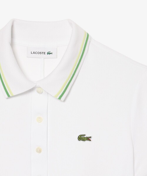 LACOSTE(ラコステ)の「配色ライン レーヨンブレンドポロドレス / フレアワンピース(シャツワンピース・レディース・ホワイト/ネイビー・38/40/34/36)」の13枚目の写真