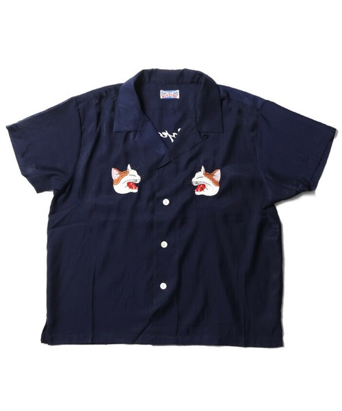 HOUSTON(ヒューストン)の「HOUSTON スーベニアシャツ (JAPAN)(シャツ/ブラウス・メンズ・ネイビー/ピンク/ミント・1/0)」の3枚目の写真