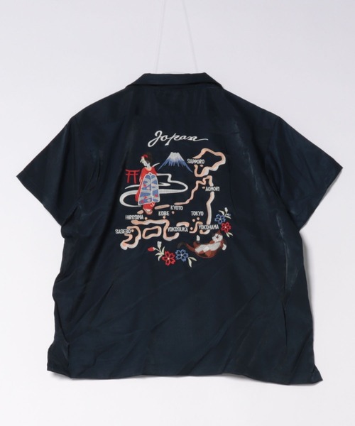 HOUSTON(ヒューストン)の「HOUSTON スーベニアシャツ (JAPAN)(シャツ/ブラウス・メンズ・ネイビー/ピンク/ミント・1/0)」の4枚目の写真