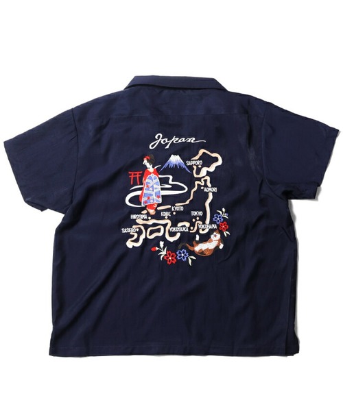 HOUSTON(ヒューストン)の「HOUSTON スーベニアシャツ (JAPAN)(シャツ/ブラウス・メンズ・ネイビー/ピンク/ミント・1/0)」の8枚目の写真