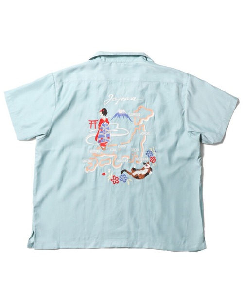 HOUSTON(ヒューストン)の「HOUSTON スーベニアシャツ (JAPAN)(シャツ/ブラウス・メンズ・ネイビー/ピンク/ミント・1/0)」の6枚目の写真