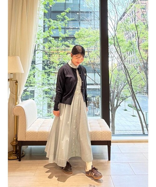 BROOKS BROTHERS(ブルックスブラザーズ)の「コットンポプリン ストライプ ノースリーブ シャツドレス(ワンピース・レディース・グリーン・LARGE/MEDIUM/SMALL/X-SMALL)」の5枚目の写真