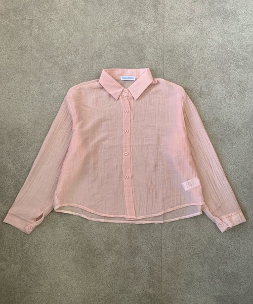 Teem Store(チームストア)の「【26年春夏新作】楊柳短丈シアーシャツ 日差し対策 紫外線対策 冷房対策 体型カバー(シャツ/ブラウス・レディース・ホワイト/ピンク/アイボリー/ブルー・S/M)」の14枚目の写真