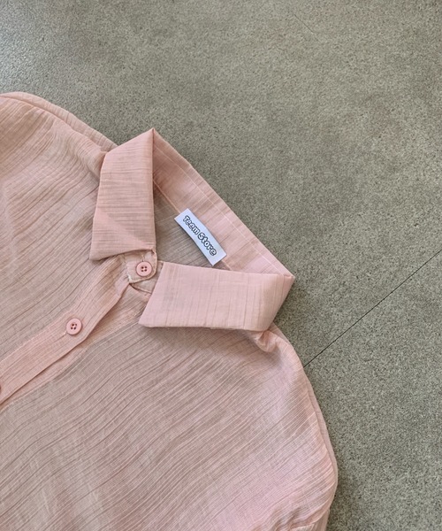 Teem Store(チームストア)の「【26年春夏新作】楊柳短丈シアーシャツ 日差し対策 紫外線対策 冷房対策 体型カバー(シャツ/ブラウス・レディース・ホワイト/ピンク/アイボリー/ブルー・S/M)」の15枚目の写真
