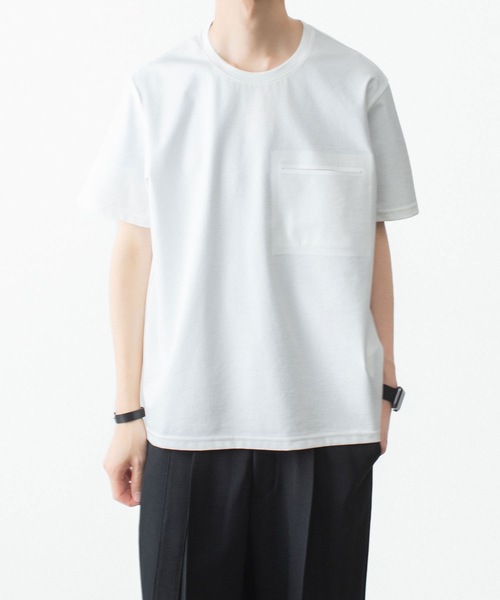 ATTACHMENT(アタッチメント)の「【 LIMITED 】コットンコンプレッシャー レギュラーフィットTEE S/S / COMPRESSED COTTON REGULAR FIT TEE S/S(Tシャツ/カットソー・メンズ・ホワイト/ブラック・4/3/2/1)」の1枚目の写真