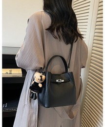 CHEER（チアー）の「ベルトアクセント・シボレザー調2WAYハンドバッグ(ポーチ付き）（ハンドバッグ）」