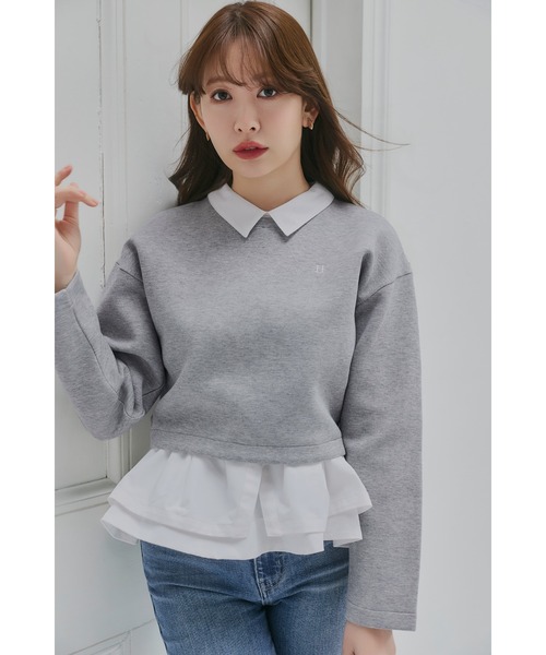 Her lip to(ハーリップトゥー)の「Amovible Peplum Top(スウェット・レディース・グレー・S/M)」の1枚目の写真