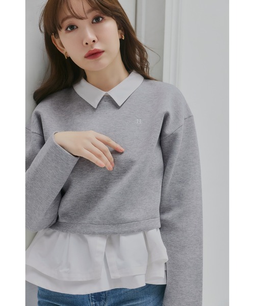 Her lip to(ハーリップトゥー)の「Amovible Peplum Top(スウェット・レディース・グレー・S/M)」の3枚目の写真
