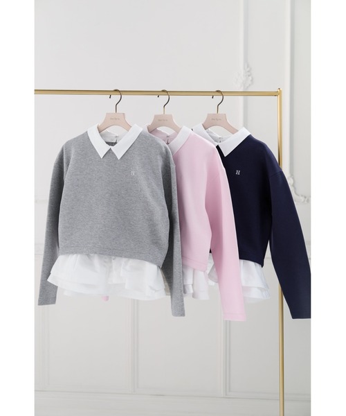 Her lip to(ハーリップトゥー)の「Amovible Peplum Top(スウェット・レディース・グレー・S/M)」の2枚目の写真