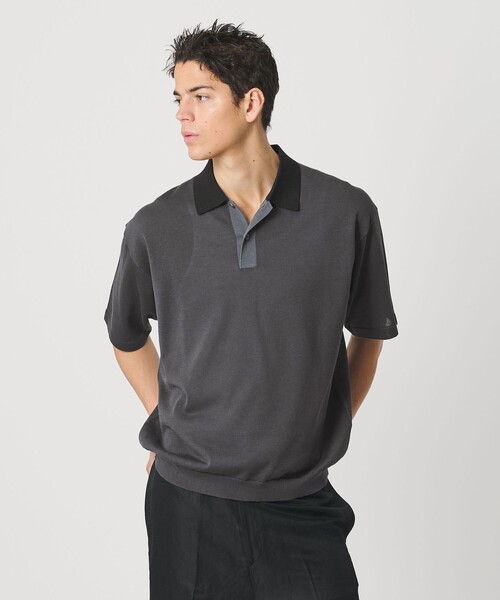 BEAUTY&YOUTH UNITED ARROWS(ビューティーアンドユースユナイテッドアローズ)の「クレイジーパターン ギマ ショートスリーブ ポロニット ウォッシャブル(ニット/セーター・メンズ・ライトグレー/ダークグレー・L/M/S/XL)」の21枚目の写真