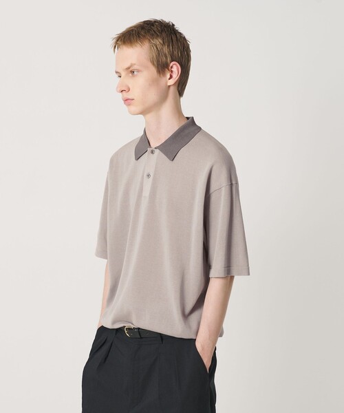 BEAUTY&YOUTH UNITED ARROWS(ビューティーアンドユースユナイテッドアローズ)の「クレイジーパターン ギマ ショートスリーブ ポロニット ウォッシャブル(ニット/セーター・メンズ・ライトグレー/ダークグレー・L/M/S/XL)」の5枚目の写真