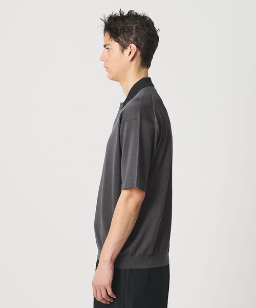 BEAUTY&YOUTH UNITED ARROWS(ビューティーアンドユースユナイテッドアローズ)の「クレイジーパターン ギマ ショートスリーブ ポロニット ウォッシャブル(ニット/セーター・メンズ・ライトグレー/ダークグレー・L/M/S/XL)」の7枚目の写真