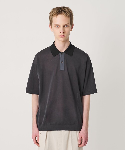 BEAUTY&YOUTH UNITED ARROWS(ビューティーアンドユースユナイテッドアローズ)の「クレイジーパターン ギマ ショートスリーブ ポロニット ウォッシャブル(ニット/セーター・メンズ・ライトグレー/ダークグレー・L/M/S/XL)」の9枚目の写真