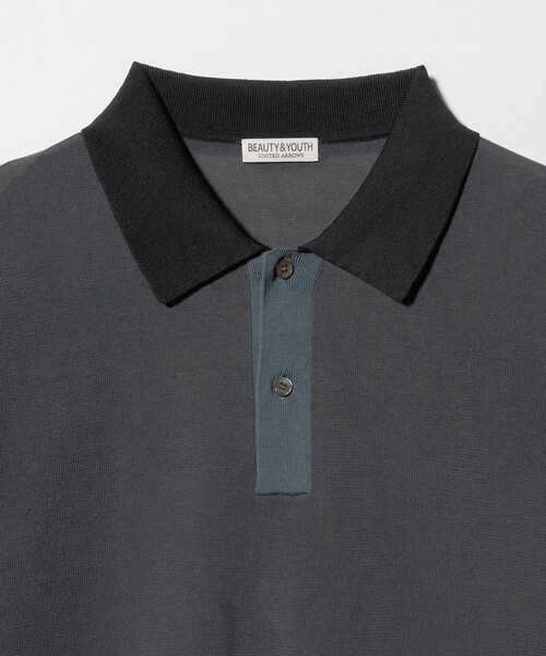 BEAUTY&YOUTH UNITED ARROWS(ビューティーアンドユースユナイテッドアローズ)の「クレイジーパターン ギマ ショートスリーブ ポロニット ウォッシャブル(ニット/セーター・メンズ・ライトグレー/ダークグレー・L/M/S/XL)」の14枚目の写真