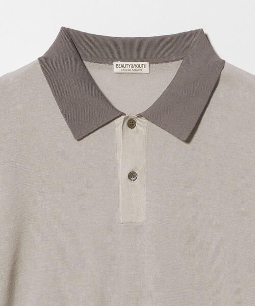 BEAUTY&YOUTH UNITED ARROWS(ビューティーアンドユースユナイテッドアローズ)の「クレイジーパターン ギマ ショートスリーブ ポロニット ウォッシャブル(ニット/セーター・メンズ・ライトグレー/ダークグレー・L/M/S/XL)」の19枚目の写真