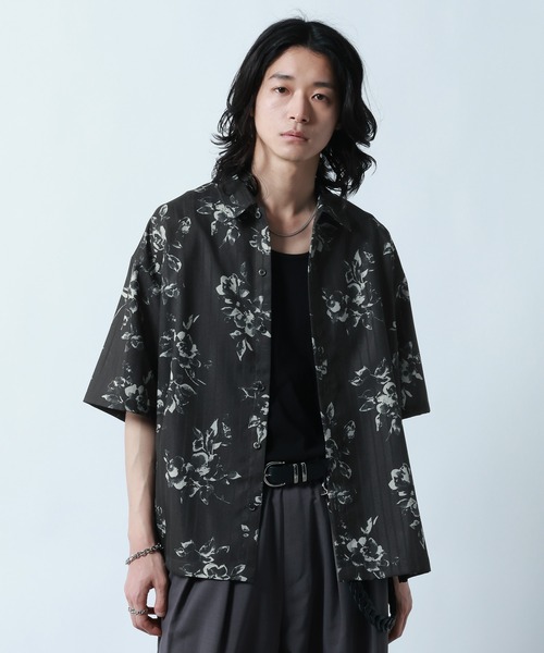 RAGEBLUE(レイジブルー)の「Sheer Pattern Print Shirt/スカシ総柄プリントシャツ(シャツ/ブラウス・メンズ・ホワイト系その他/ブルー系その他/ブラック系その他・LARGE/MEDIUM)」の3枚目の写真