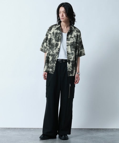 RAGEBLUE(レイジブルー)の「Sheer Pattern Print Shirt/スカシ総柄プリントシャツ(シャツ/ブラウス・メンズ・ホワイト系その他/ブルー系その他/ブラック系その他・LARGE/MEDIUM)」の4枚目の写真