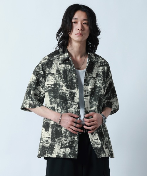RAGEBLUE(レイジブルー)の「Sheer Pattern Print Shirt/スカシ総柄プリントシャツ(シャツ/ブラウス・メンズ・ホワイト系その他/ブルー系その他/ブラック系その他・LARGE/MEDIUM)」の8枚目の写真