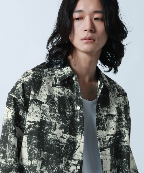 RAGEBLUE(レイジブルー)の「Sheer Pattern Print Shirt/スカシ総柄プリントシャツ(シャツ/ブラウス・メンズ・ホワイト系その他/ブルー系その他/ブラック系その他・LARGE/MEDIUM)」の9枚目の写真