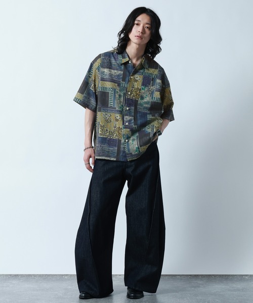 RAGEBLUE(レイジブルー)の「Sheer Pattern Print Shirt/スカシ総柄プリントシャツ(シャツ/ブラウス・メンズ・ホワイト系その他/ブルー系その他/ブラック系その他・LARGE/MEDIUM)」の17枚目の写真