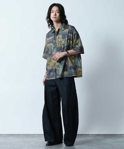 RAGEBLUE(レイジブルー)の「Sheer Pattern Print Shirt/スカシ総柄プリントシャツ(シャツ/ブラウス・メンズ・ホワイト系その他/ブルー系その他/ブラック系その他・LARGE/MEDIUM)」の19枚目の写真