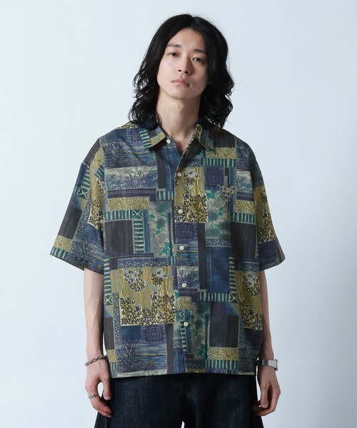 RAGEBLUE(レイジブルー)の「Sheer Pattern Print Shirt/スカシ総柄プリントシャツ(シャツ/ブラウス・メンズ・ホワイト系その他/ブルー系その他/ブラック系その他・LARGE/MEDIUM)」の22枚目の写真