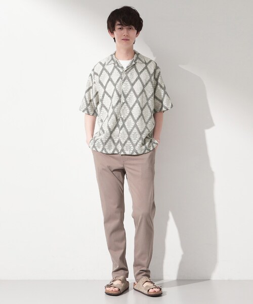 THE SHOP TK (ザ ショップ ティーケー )の「アーガイル柄 レース半袖シャツ 洗濯機OK(シャツ/ブラウス・メンズ・ホワイト系6/ブラック系3・04/02/03)」の5枚目の写真