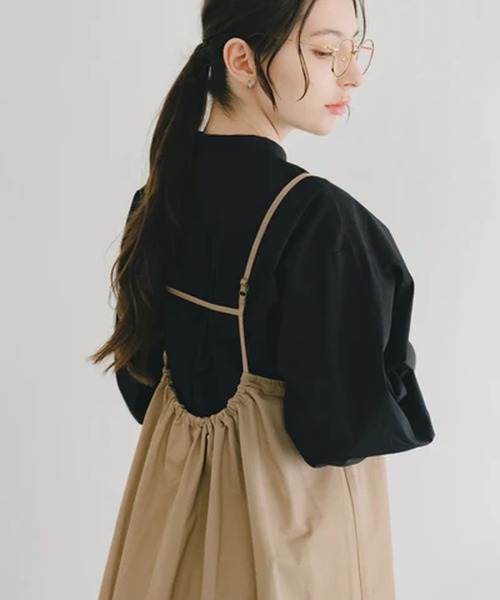 merrylatte（メリーラテ）の「ウェザークロスキャミワンピース【IROHANI】（ワンピース・レディース・ベージュ・FREE）」の5枚目の写真
