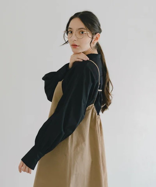 merrylatte（メリーラテ）の「ウェザークロスキャミワンピース【IROHANI】（ワンピース・レディース・ベージュ・FREE）」の7枚目の写真