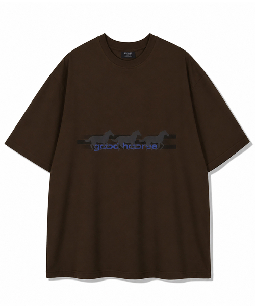bounDary（バウンダリー）の「グッドホース オーバーサイズ 半袖Tシャツ [ブラウン]（Tシャツ/カットソー・レディース・その他・1/2）」の2枚目の写真