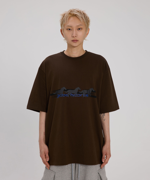 bounDary（バウンダリー）の「グッドホース オーバーサイズ 半袖Tシャツ [ブラウン]（Tシャツ/カットソー・レディース・その他・1/2）」の3枚目の写真
