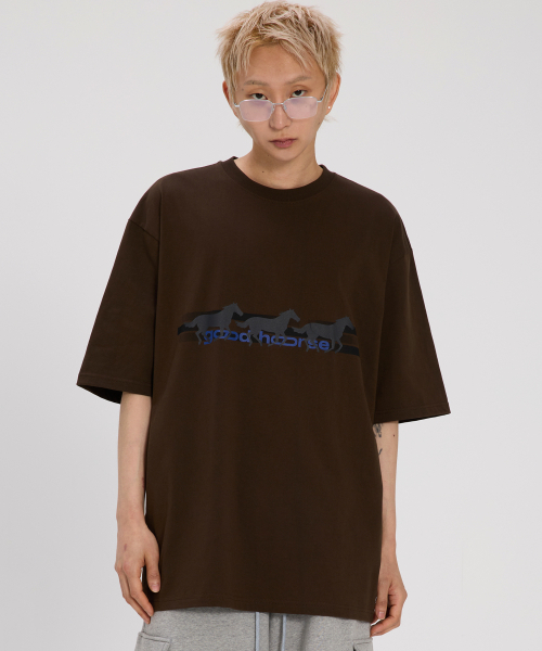 bounDary（バウンダリー）の「グッドホース オーバーサイズ 半袖Tシャツ [ブラウン]（Tシャツ/カットソー・レディース・その他・1/2）」の5枚目の写真