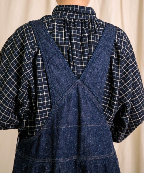 Brocante / ブロカント] リサイクルコットンデニム バロンサロペット