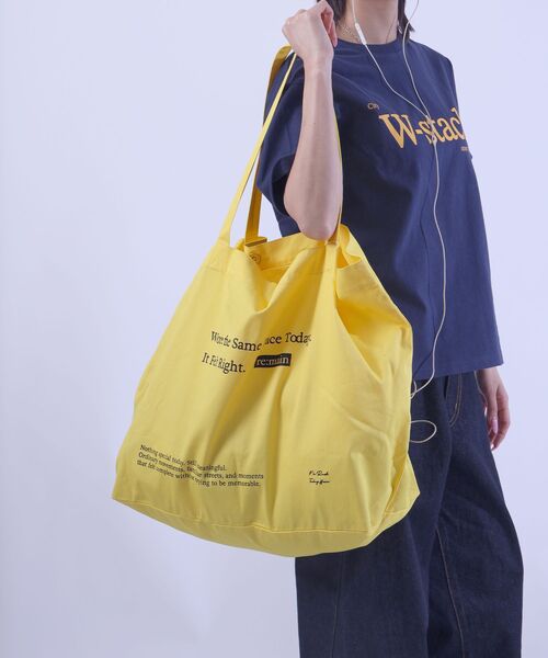 FFEIN(フェイン)の「【FFEIN(フェイン)】ビックトートバッグ / ユニセックス バック トートバック 雑貨 刺繍 チェック ポケット(トートバッグ・メンズ・ブルー/イエロー/レッド/チャコール・FREE)」の9枚目の写真