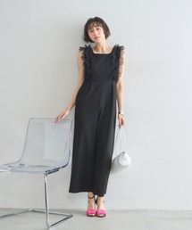 チュールフリルオールインワン
