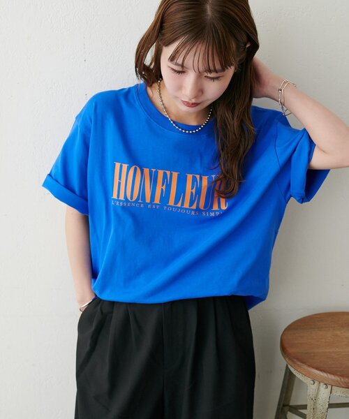 DISCOAT(ディスコート)の「【Enlude/着回し抜群◎】フレンチロゴTシャツ《ユニセックス》(Tシャツ/カットソー・レディース・キャメル/オフホワイト/ブルー/チャコールグレー/ブラウン・SMALL/MEDIUM)」の19枚目の写真