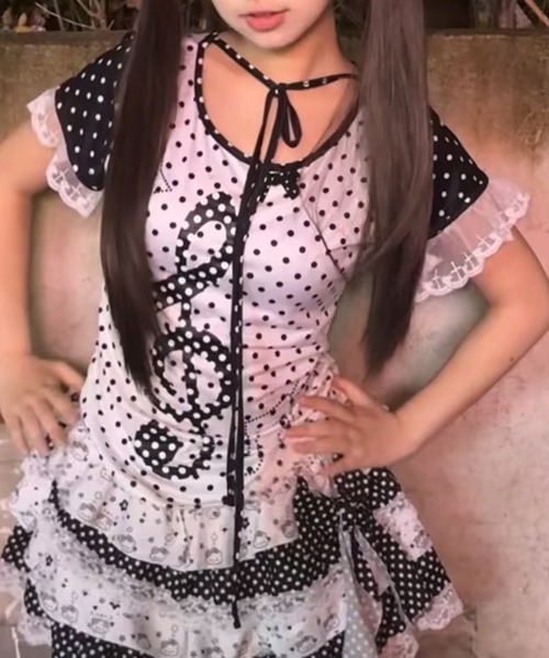 AsheKsha(アシクシャ)の「音符と羽根のデザインが施されたTシャツ(Tシャツ/カットソー・レディース・ホワイト・M)」の8枚目の写真