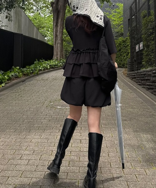 WILLFULLY（ウィルフリー）の「random frill peplum smooth tops（Tシャツ/カットソー・レディース・アイボリー/ブラック・FREE）」の16枚目の写真