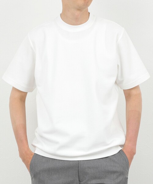 NOLLEY'S goodman(ノーリーズグッドマン)の「ジャケットに合う 抗菌防臭カノコ ドレスTシャツ(Tシャツ/カットソー・メンズ・グレイッシュベージュ/サックスブルー/ダークグリーン/オフホワイト・L/M/S/XL)」の2枚目の写真
