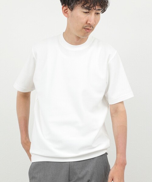 NOLLEY'S goodman(ノーリーズグッドマン)の「ジャケットに合う 抗菌防臭カノコ ドレスTシャツ(Tシャツ/カットソー・メンズ・グレイッシュベージュ/サックスブルー/ダークグリーン/オフホワイト・L/M/S/XL)」の6枚目の写真