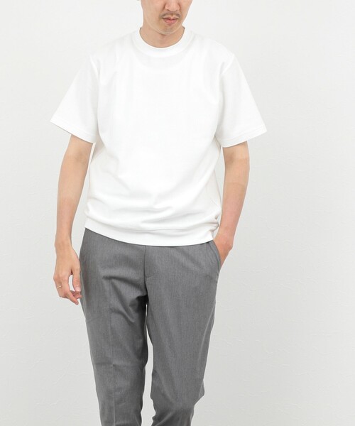 NOLLEY'S goodman(ノーリーズグッドマン)の「ジャケットに合う 抗菌防臭カノコ ドレスTシャツ(Tシャツ/カットソー・メンズ・グレイッシュベージュ/サックスブルー/ダークグリーン/オフホワイト・L/M/S/XL)」の7枚目の写真