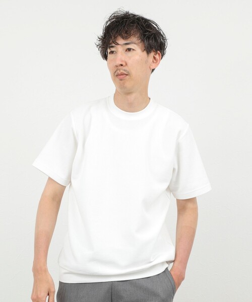 NOLLEY'S goodman(ノーリーズグッドマン)の「ジャケットに合う 抗菌防臭カノコ ドレスTシャツ(Tシャツ/カットソー・メンズ・グレイッシュベージュ/サックスブルー/ダークグリーン/オフホワイト・L/M/S/XL)」の8枚目の写真