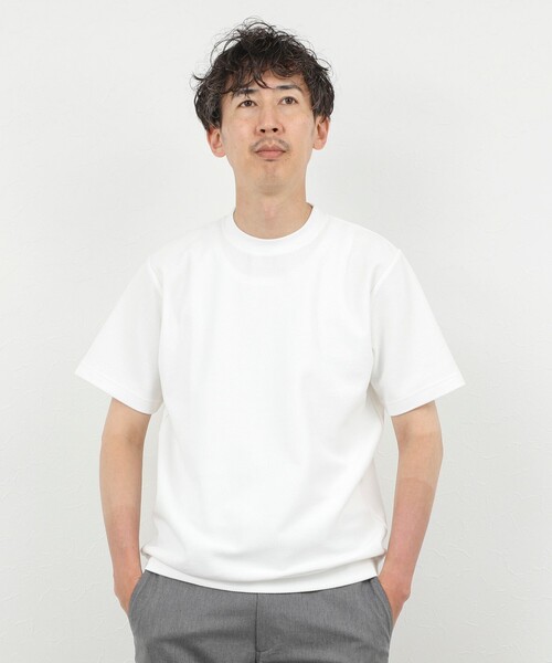 NOLLEY'S goodman(ノーリーズグッドマン)の「ジャケットに合う 抗菌防臭カノコ ドレスTシャツ(Tシャツ/カットソー・メンズ・グレイッシュベージュ/サックスブルー/ダークグリーン/オフホワイト・L/M/S/XL)」の9枚目の写真