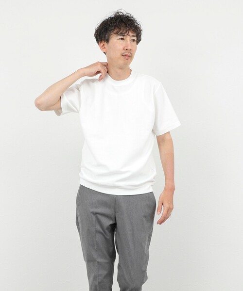 NOLLEY'S goodman(ノーリーズグッドマン)の「ジャケットに合う 抗菌防臭カノコ ドレスTシャツ(Tシャツ/カットソー・メンズ・グレイッシュベージュ/サックスブルー/ダークグリーン/オフホワイト・L/M/S/XL)」の10枚目の写真