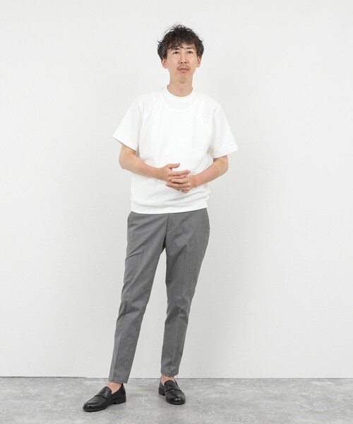 NOLLEY'S goodman(ノーリーズグッドマン)の「ジャケットに合う 抗菌防臭カノコ ドレスTシャツ(Tシャツ/カットソー・メンズ・グレイッシュベージュ/サックスブルー/ダークグリーン/オフホワイト・L/M/S/XL)」の12枚目の写真