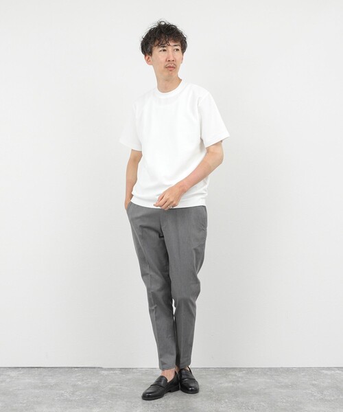 NOLLEY'S goodman(ノーリーズグッドマン)の「ジャケットに合う 抗菌防臭カノコ ドレスTシャツ(Tシャツ/カットソー・メンズ・グレイッシュベージュ/サックスブルー/ダークグリーン/オフホワイト・L/M/S/XL)」の13枚目の写真